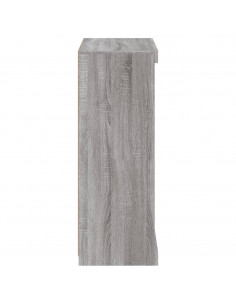 Credenza con Luci LED Grigio Sonoma 60,5x37x100 cm 2