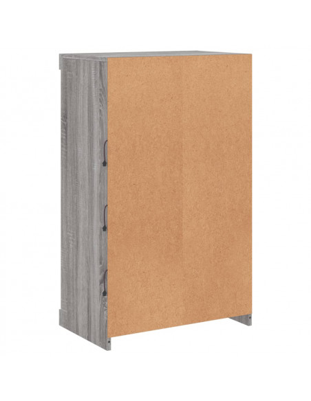 Credenza con Luci LED Grigio Sonoma 60,5x37x100 cm