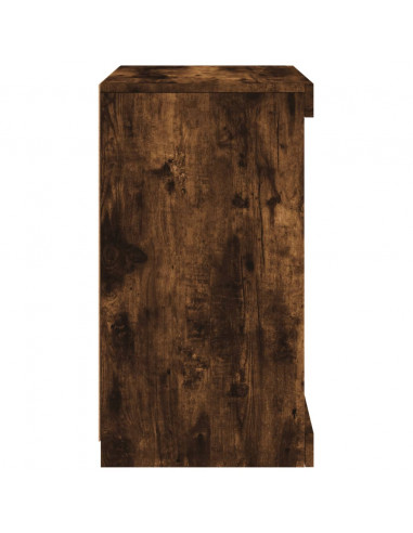 Credenza con Luci LED Rovere Fumo 41x37x67 cm