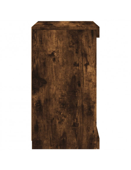 Credenza con Luci LED Rovere Fumo 41x37x67 cm