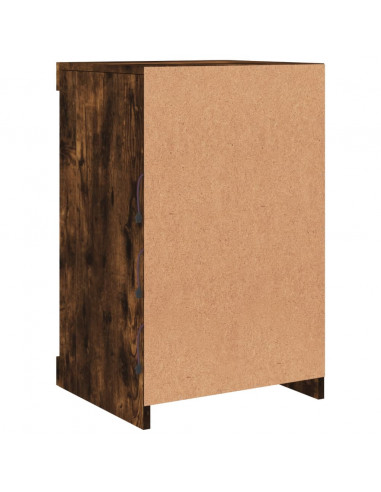 Credenza con Luci LED Rovere Fumo 41x37x67 cm