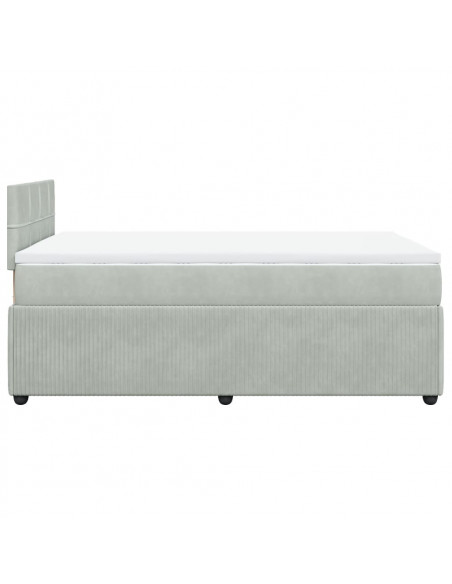 Giroletto a Molle con Materasso Grigio Chiaro 120x200cm Velluto