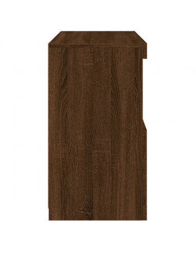 Credenza con Luci LED Rovere Marrone 60x37x67 cm