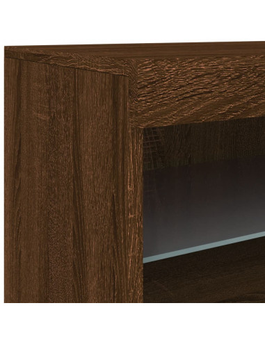 Credenza con Luci LED Rovere Marrone 60x37x67 cm