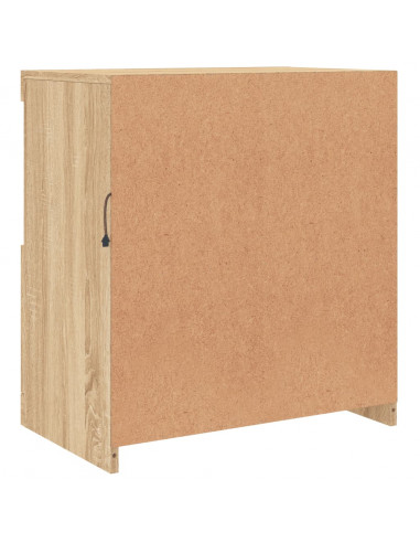 Credenza con Luci LED Rovere Sonoma 60,5x37x67 cm