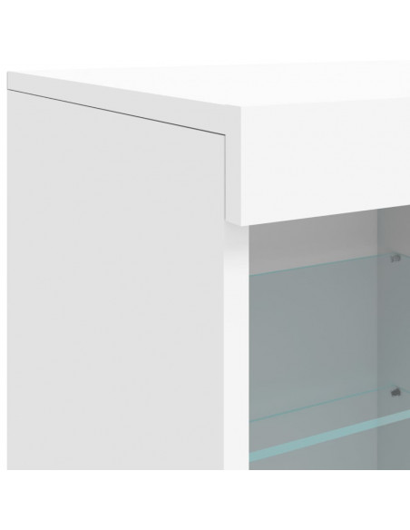 Credenza con Luci LED Bianca 81x37x67 cm