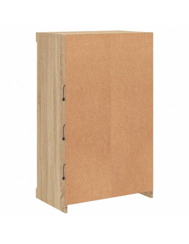 Credenza con Luci LED Rovere Sonoma 60,5x37x100 cm