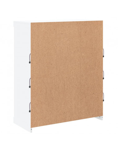 Credenza con Luci LED Bianca 81x37x100 cm