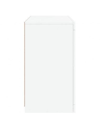 Credenza con Luci LED Bianca 60,5x37x67 cm