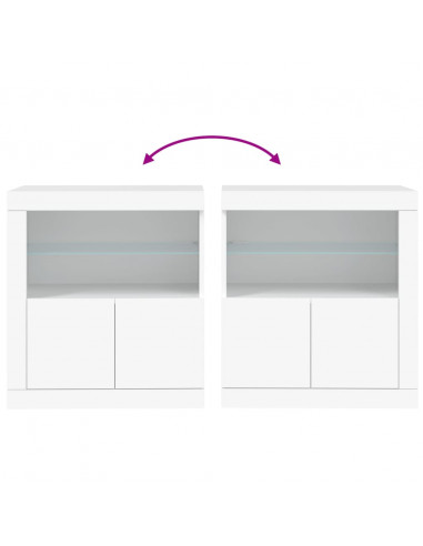 Credenza con Luci LED Bianca 60,5x37x67 cm