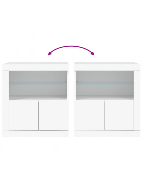 Credenza con Luci LED Bianca 60,5x37x67 cm