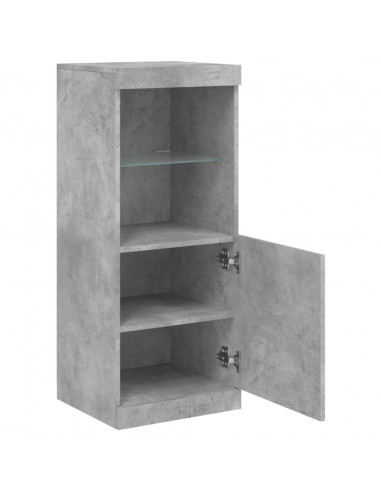 Credenza con Luci LED Grigio Cemento 41x37x100 cm