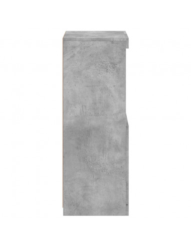 Credenza con Luci LED Grigio Cemento 41x37x100 cm