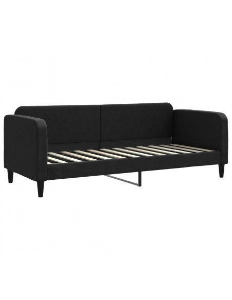 Letto da Giorno Nero 80x200 cm in Tessuto
