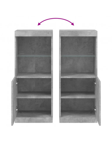 Credenza con Luci LED Grigio Cemento 41x37x100 cm