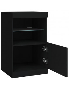 Credenza con Luci LED Nera 41x37x67 cm 2