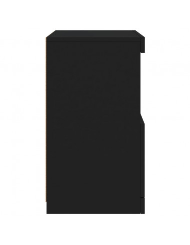 Credenza con Luci LED Nera 41x37x67 cm