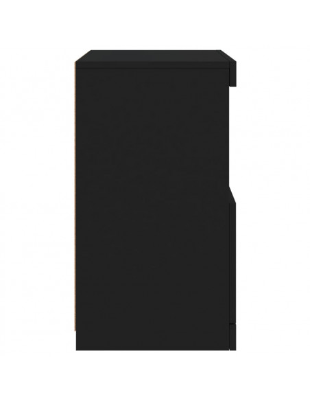 Credenza con Luci LED Nera 41x37x67 cm