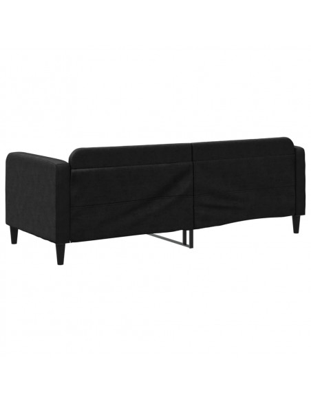 Letto da Giorno Nero 80x200 cm in Tessuto