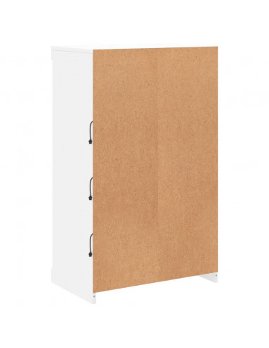 Credenza con Luci LED Bianca 60,5x37x100 cm