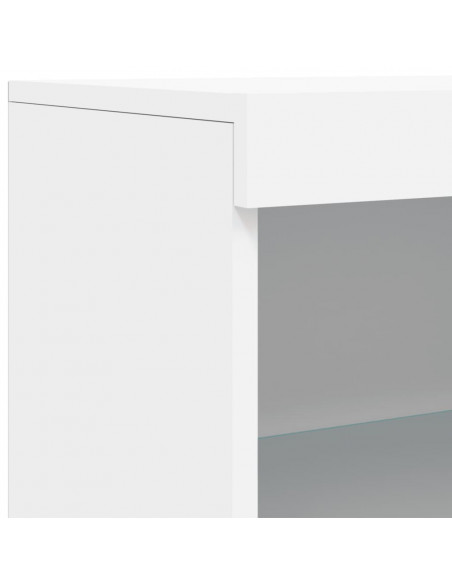 Credenza con Luci LED Bianca 60,5x37x100 cm