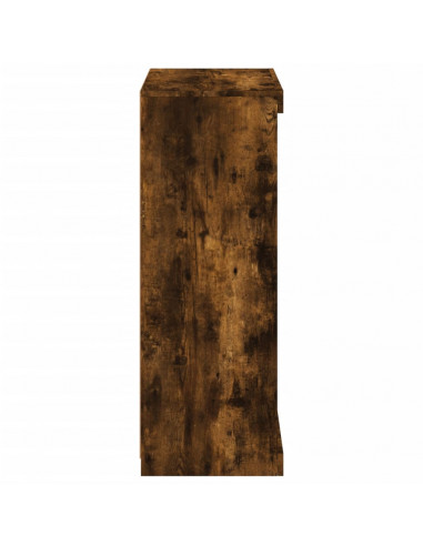 Credenza con Luci LED Rovere Fumo 60,5x37x100 cm