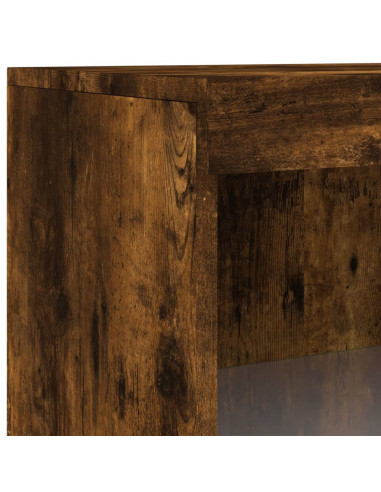 Credenza con Luci LED Rovere Fumo 60,5x37x100 cm