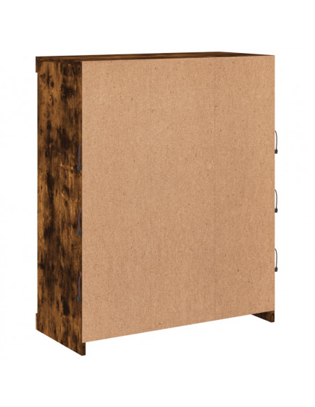 Credenza con Luci LED Rovere Fumo 81x37x100 cm