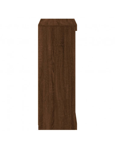 Credenza con Luci LED Rovere Marrone 60,5x37x100 cm