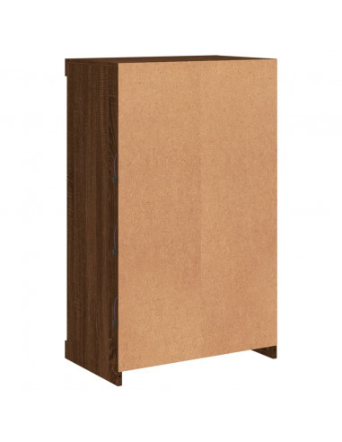 Credenza con Luci LED Rovere Marrone 60,5x37x100 cm