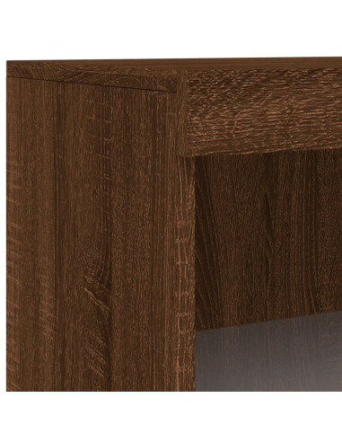 Credenza con Luci LED Rovere Marrone 60,5x37x100 cm