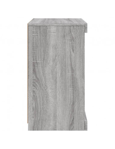 Credenza con Luci LED Grigio Sonoma 41x37x67 cm