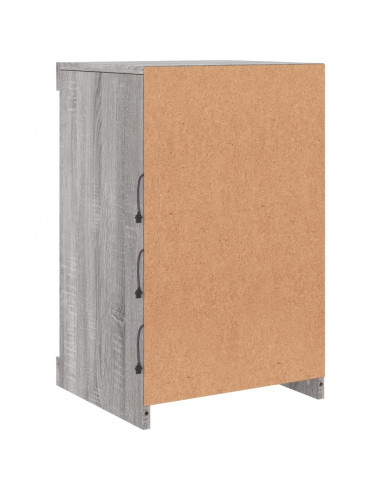 Credenza con Luci LED Grigio Sonoma 41x37x67 cm