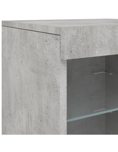 Credenza con Luci LED Grigio Cemento 41x37x67 cm