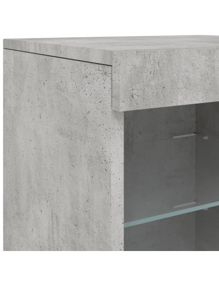 Credenza con Luci LED Grigio Cemento 41x37x67 cm