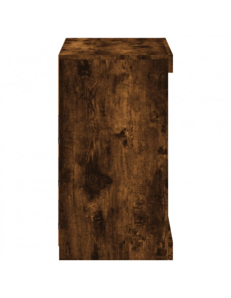 Credenza con Luci LED Rovere Fumo 60,5x37x67 cm
