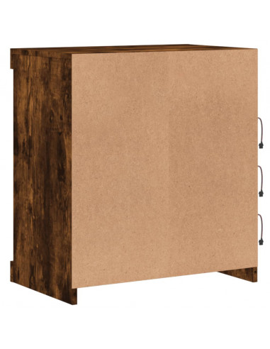 Credenza con Luci LED Rovere Fumo 60,5x37x67 cm