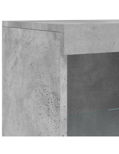 Credenza con Luci LED Grigio Cemento 41x37x100 cm