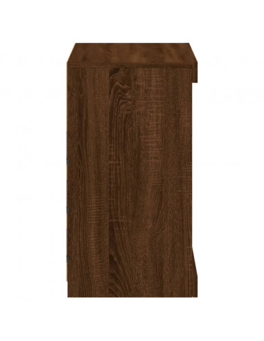 Credenza con Luci LED Rovere Marrone 60,5x37x67 cm