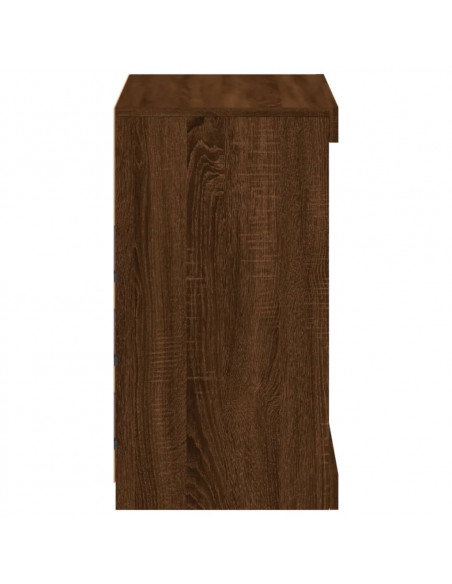 Credenza con Luci LED Rovere Marrone 60,5x37x67 cm