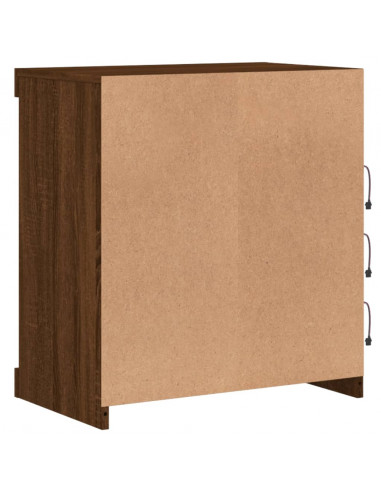 Credenza con Luci LED Rovere Marrone 60,5x37x67 cm