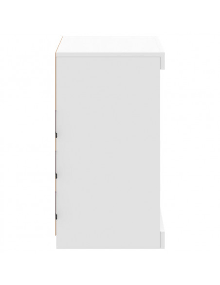 Credenza con Luci LED Bianca 60,5x37x67 cm