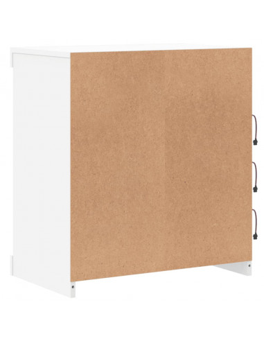 Credenza con Luci LED Bianca 60,5x37x67 cm