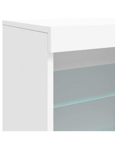 Credenza con Luci LED Bianca 60,5x37x67 cm