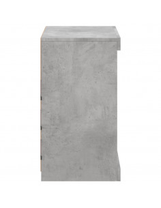 Credenza con Luci LED Grigio Cemento 60,5x37x67 cm 2