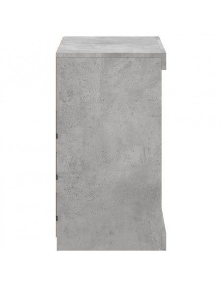 Credenza con Luci LED Grigio Cemento 60,5x37x67 cm