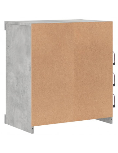 Credenza con Luci LED Grigio Cemento 60,5x37x67 cm