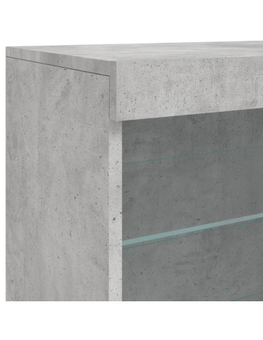 Credenza con Luci LED Grigio Cemento 60,5x37x67 cm