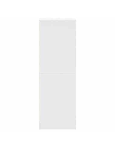 Credenza con Ante in Vetro Bianca 35x37x109 cm