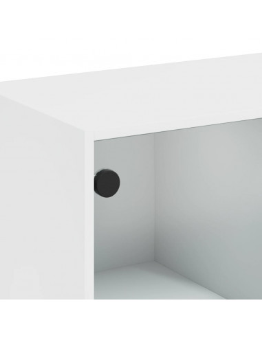 Mobile con Ante in Vetro Bianco 68x37x75,5 cm